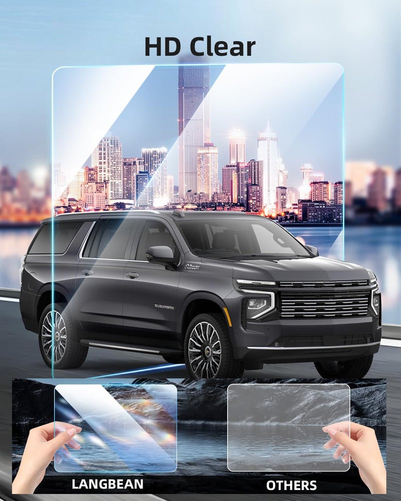 LANGBEAN Tahoe Screen Protector for Chevrolet Tahoe Rear-seat 12.6-inch Display, 9H Tempered Glass 2023 2024 2025 Tahoe Accessories, Tahoe Rear Display Protective Film - Image 4